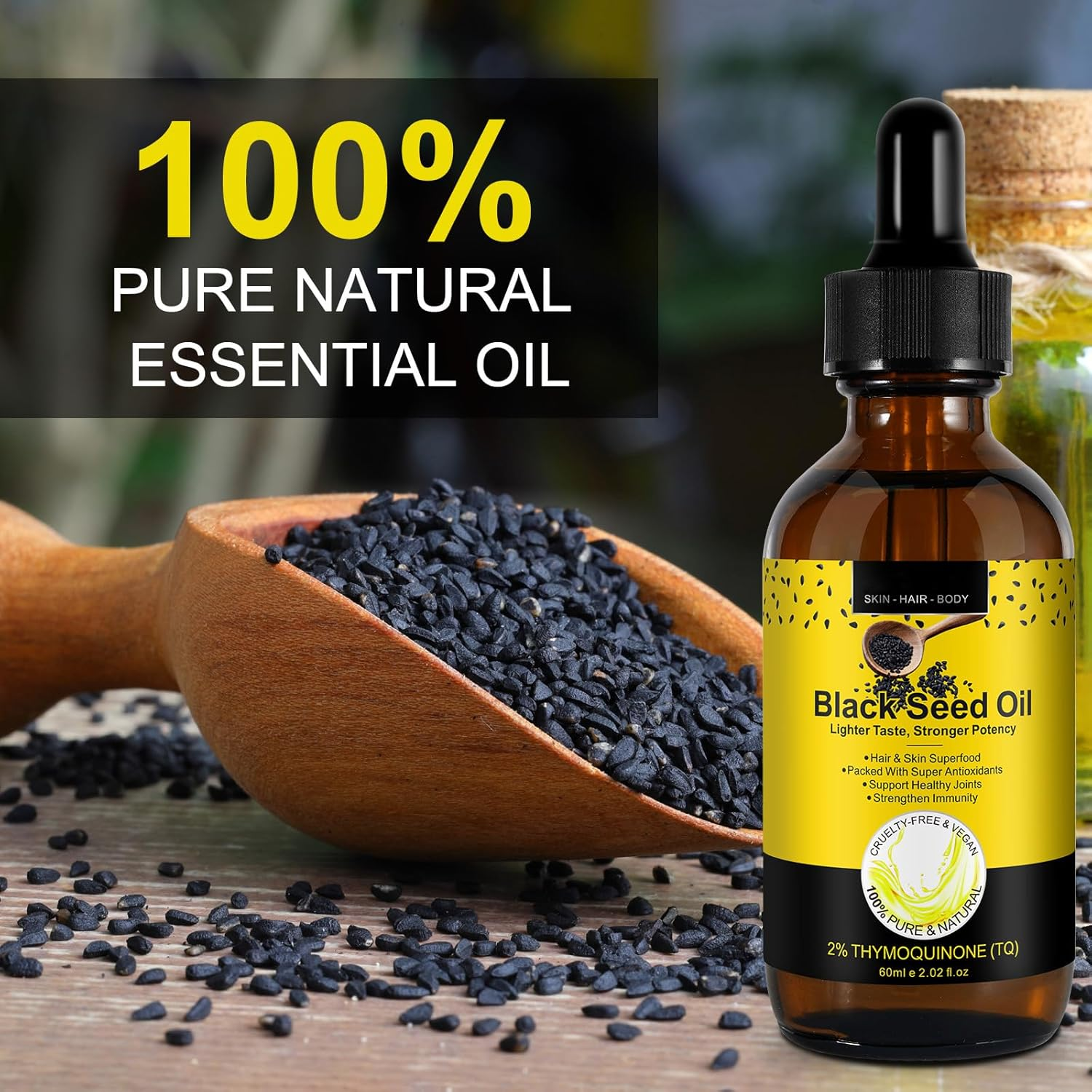 EQEIYICS Organic Castor Oil, Jamaican Black Castor Oil Seed Oil (Black Seed Oil) image number 1