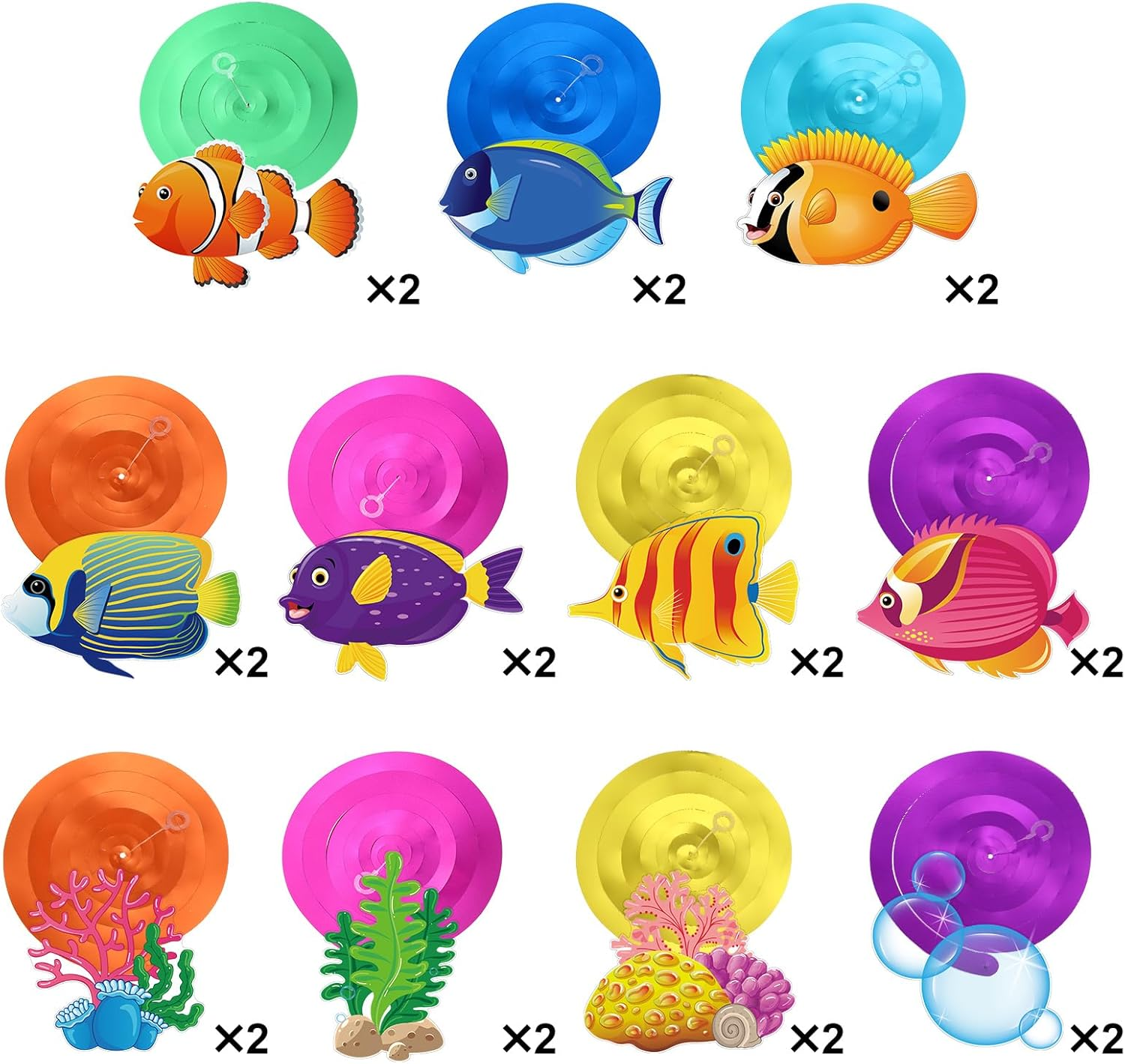 30 Pcs Tropical Fish Hanging Swirls under the Sea Party Decorations Ceiling Decor for Boys Girls Kids Ocean Themed Party Mermaid Creatures Baby Beach Party Supplies under the Sea Decor (Fish Style) image number 2