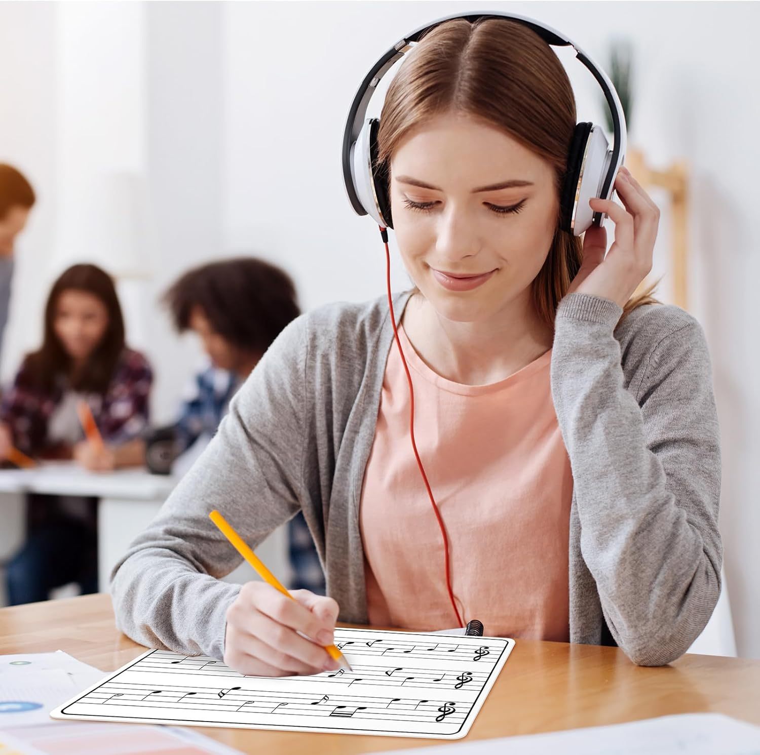 24Pcs Dry Erase Music Staff Lap Boards for Student Reusable Musical Notes Double Sided Erasable Cardboard Music Note Whiteboard for Musical Teacher Classroom Homeschool Portable Teaching Tool 12" X 9"