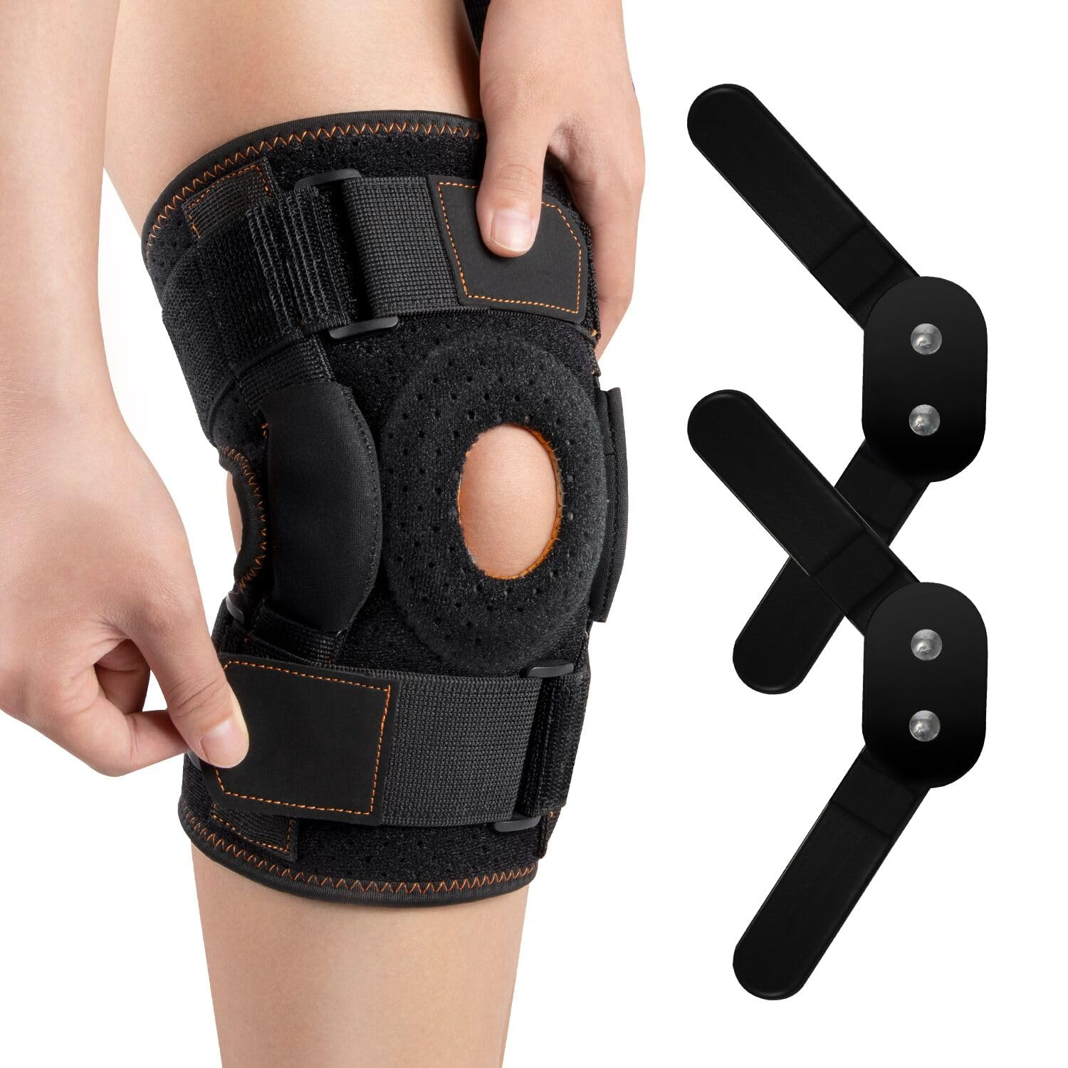 AUTOWT Professional Hinged Knee Brace, Adjustable Compression Knee Support Wrap for Men Women, Open Patella Knee Wrap for Running, Arthritis, Meniscus Tear, ACL, MCL, Injury Recovery, Pain Relief (M) image number 5
