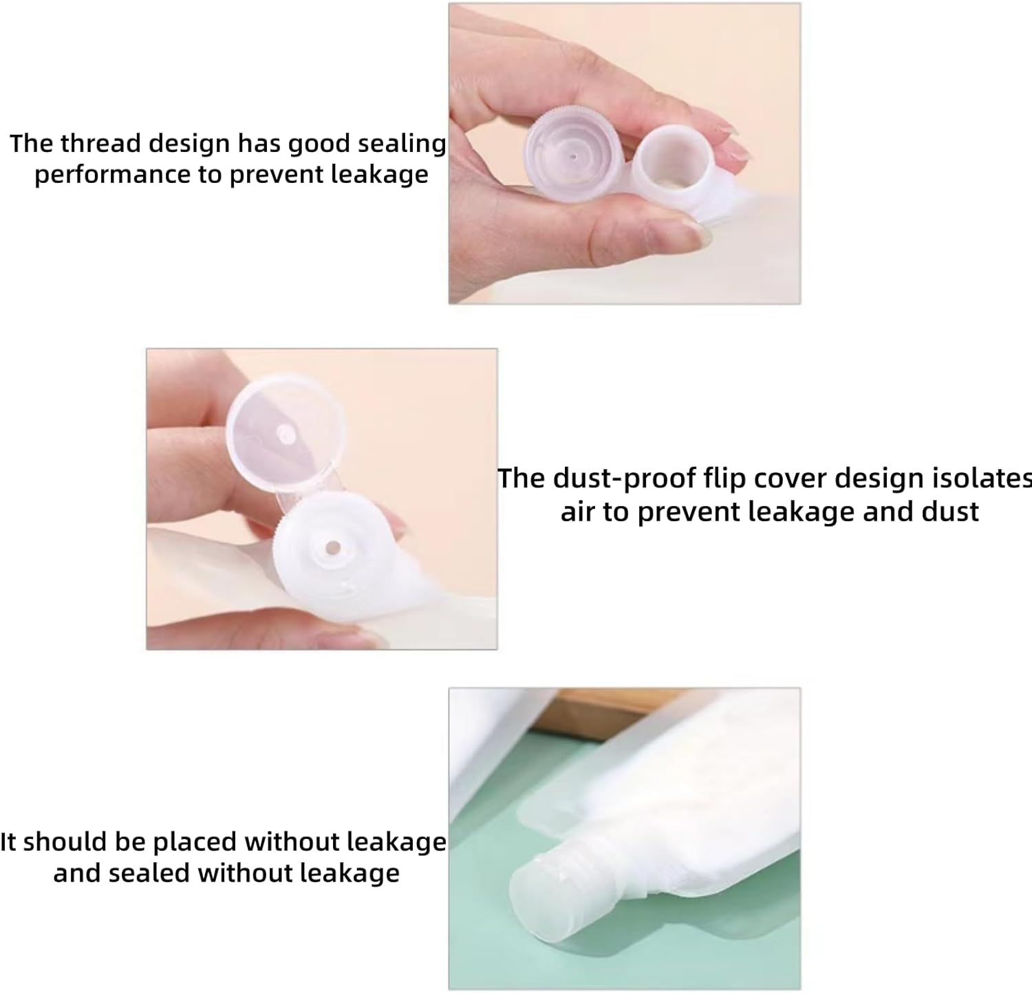 Suytvenxau 10 Pcs Travel Toiletries Pouches, 100Ml Travel Bottles Set for Toiletries, Portable Refillable Stand up Pouch for Shampoo, Conditioner, Lotion, Liquids image number 5