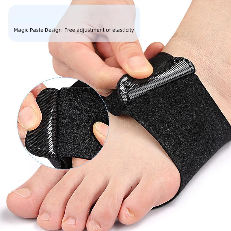 Arch Support Braces for Plantar Fasciitis Relief, Adjustable Arch Support Sleeves with Built-In Orthotics, Adjustable Non-Slip Bands & Gel Pads for Flat Feet High & Fallen Arch, 1 Pair, Black image number 6