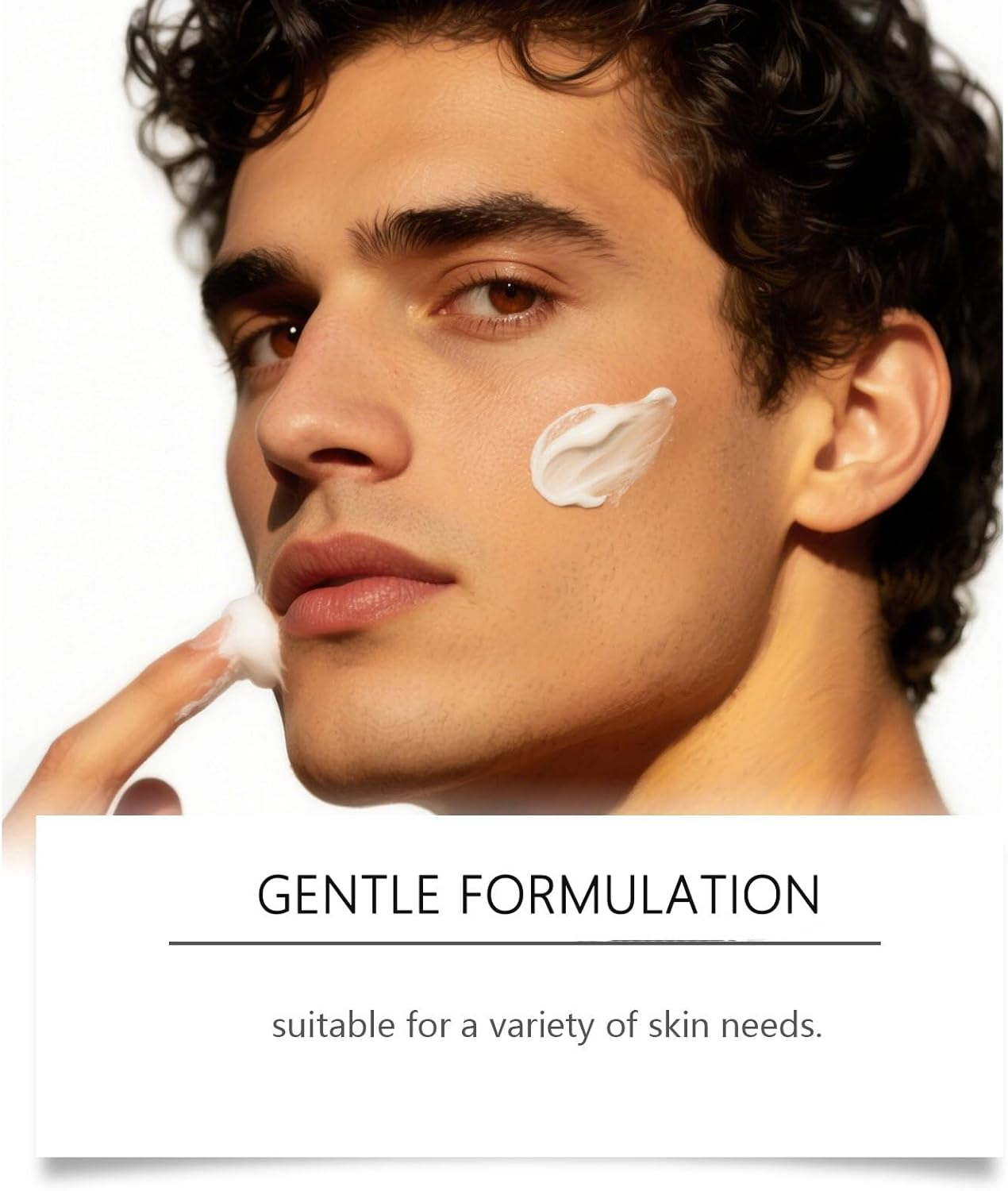 Men'S Skin Tightening Face Cream - Anti-Aging Moisturizer for Dry Skin, Reduces Wrinkles & Fine Lines, Lightweight & Non-Greasy, Soothing after Shave Lotion, Soothing Skin (2Pcs) - 2Pcs image number 3