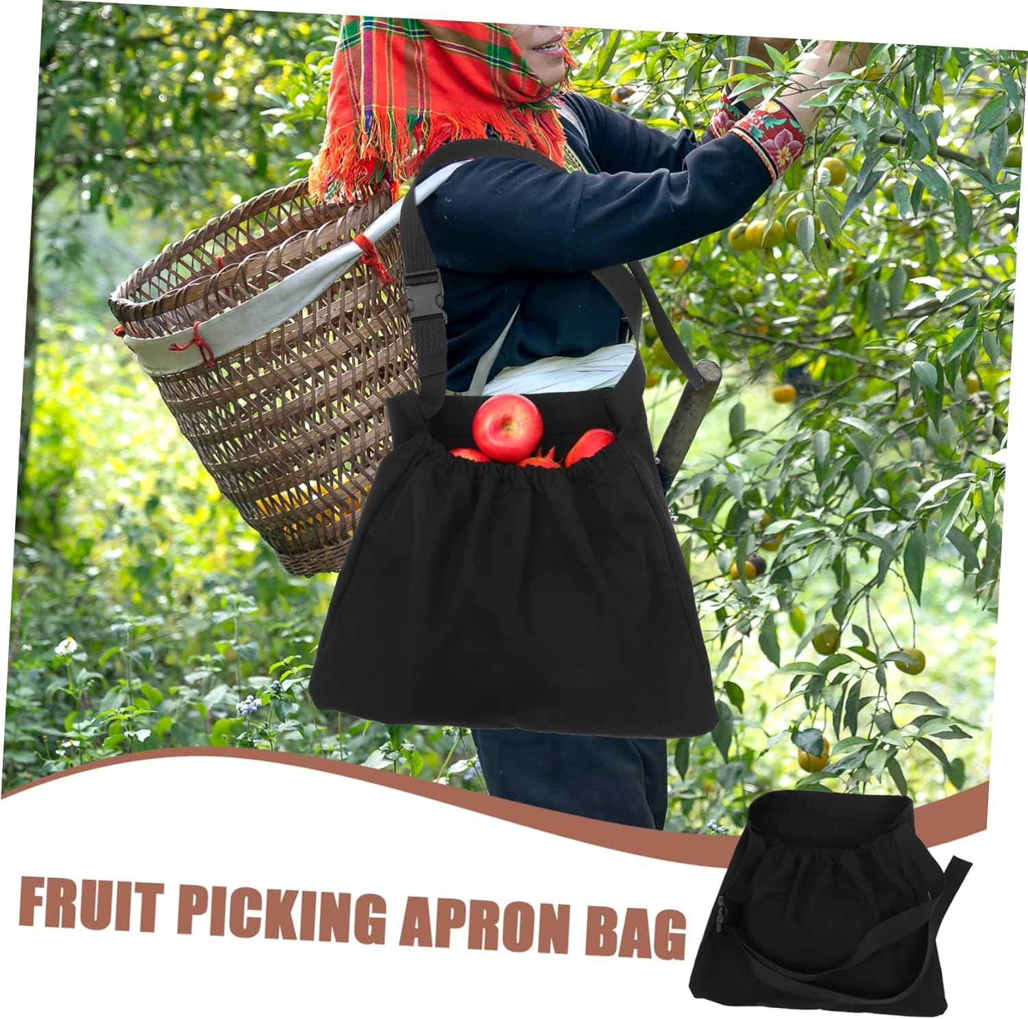 Picking Bag Home Storage Bag Orchard Vegetable Picking Apron Foraging Vegetable Pouch Egg Apron Garden Harvesting Aprons Veggies Plastic Buckle Household Miss image number 2