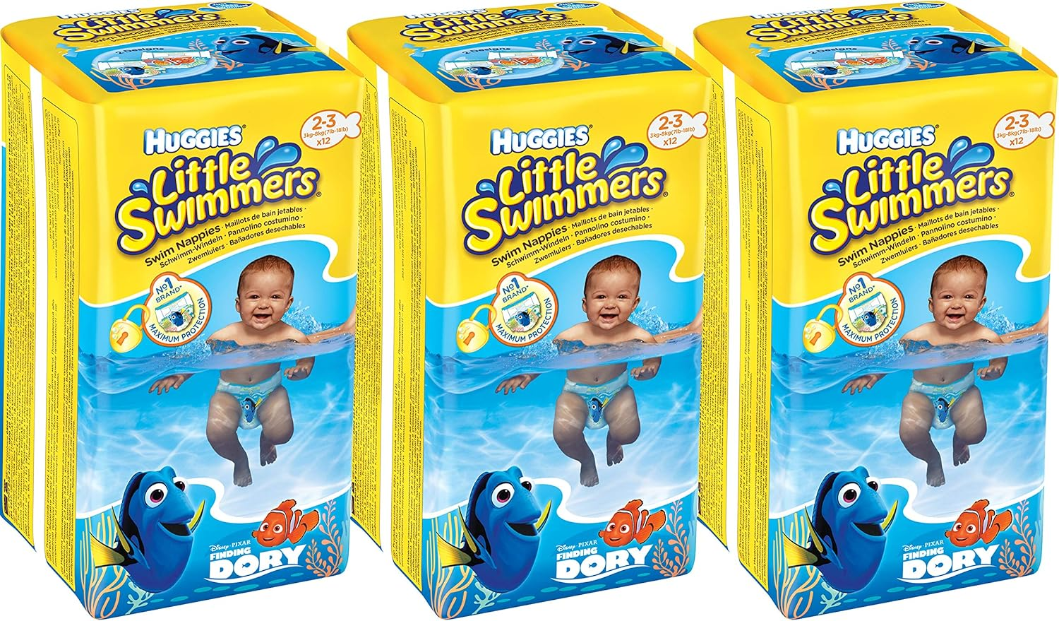 Huggies Little Swimmers Disposable Swim Diapers, X-Small (7Lb-18Lb.), (3 X 12 Pants)