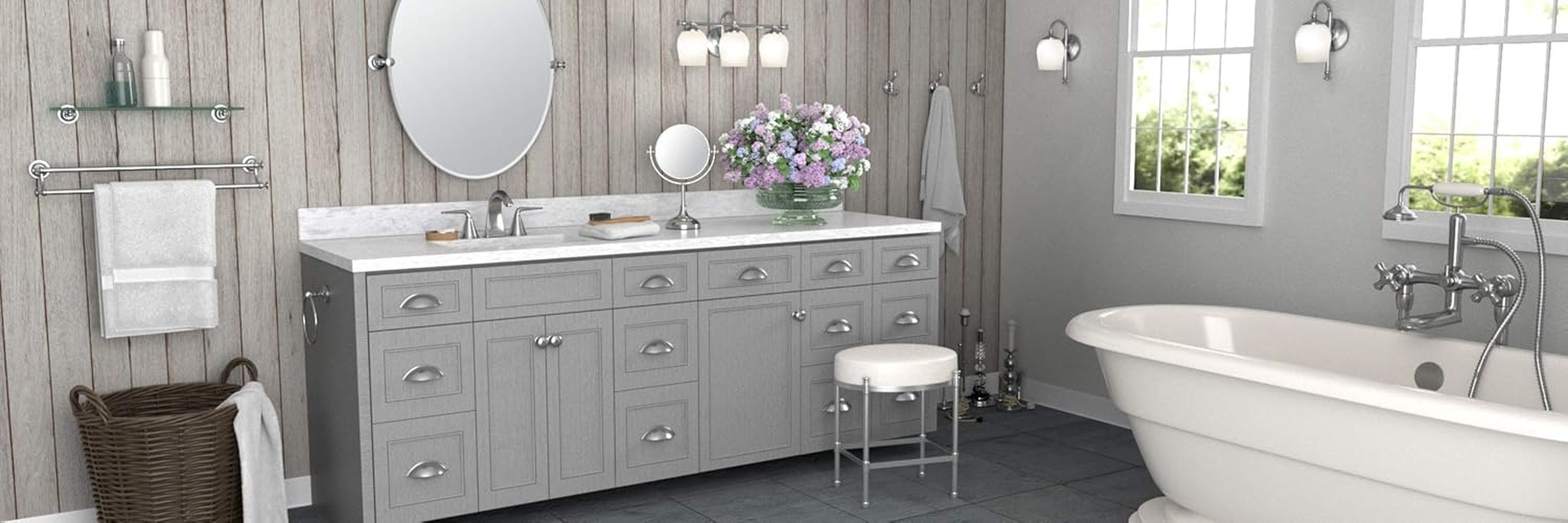 Gatco 4125 Tavern Twin Robe Hook, Polished Nickel