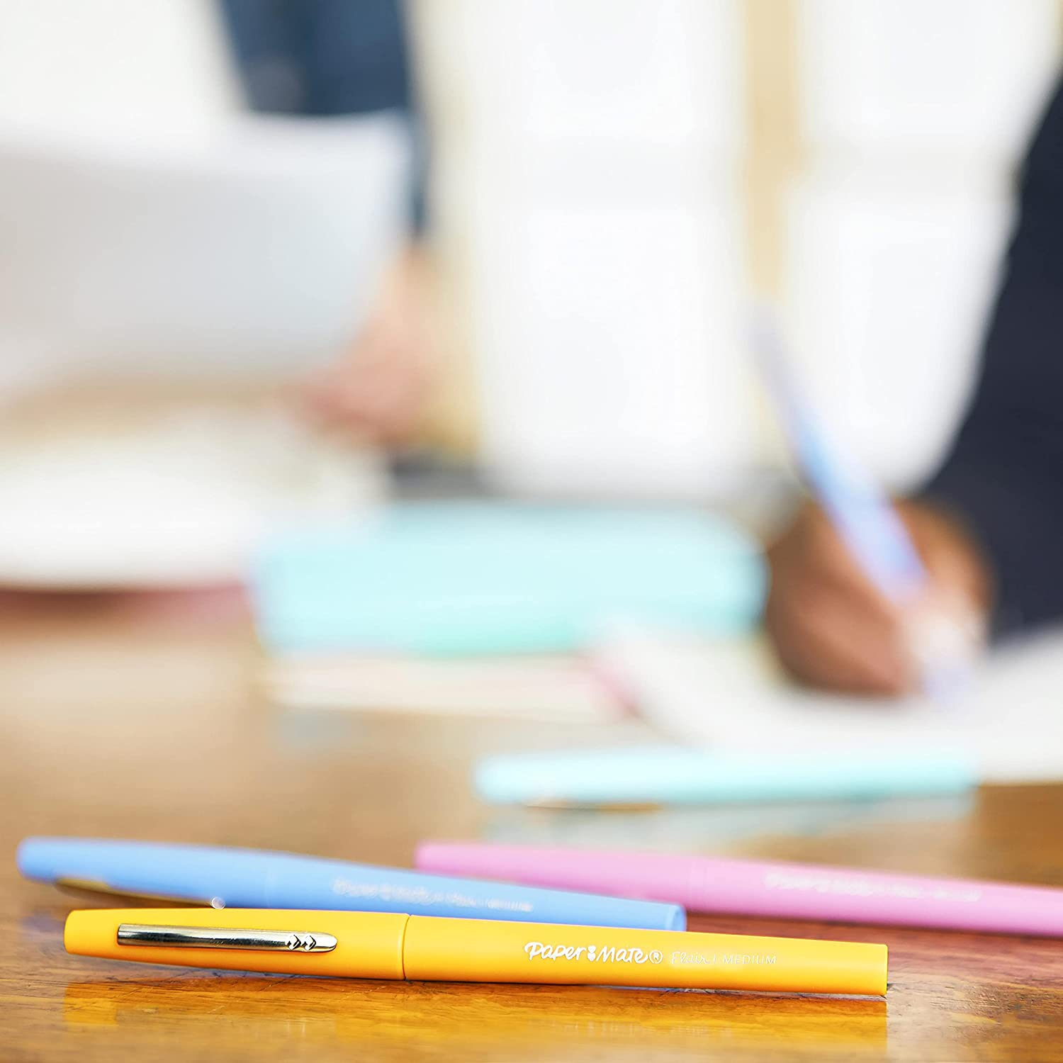 Paper Mate Flair Felt-Tip Pen, Medium Point, Pastel Assorted (Pack of 6) image number 2