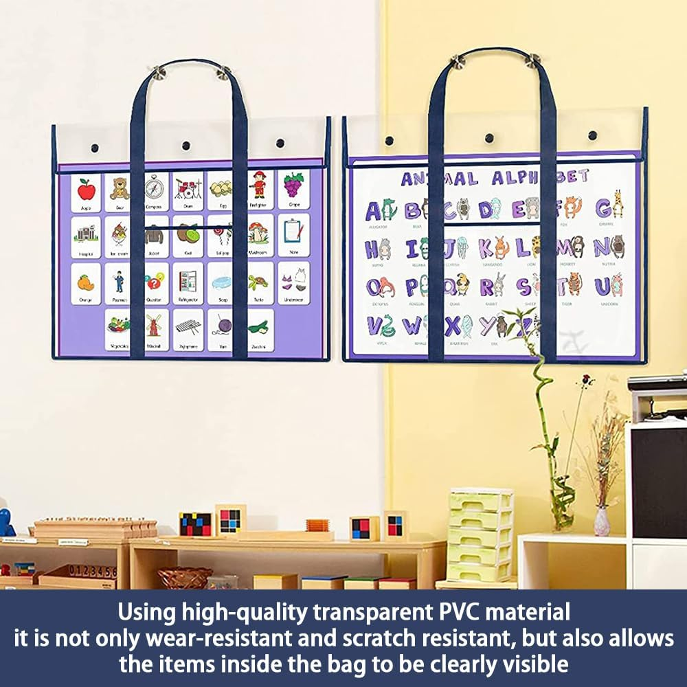 3Pcs Large Waterproof Art Portfolio Bag with Handle, A2/A3/A4 Paper Art Portfolio Artist Carry Bag, Art Carrying Case, Artwork Portfolio Case, Files Tote Bag for Poster Sketch Drawing Photography image number 4