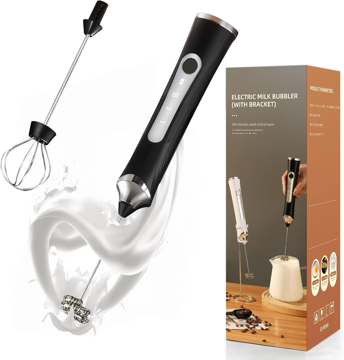 Billord Rechargeable Milk Frother Handheld - Foam Maker with Stainless Whisk for Cappuccino, Latte, Bulletproof Coffee, Hot Chocolate, Creamer, Keto Diet, Protein Powder, Matcha image number 6