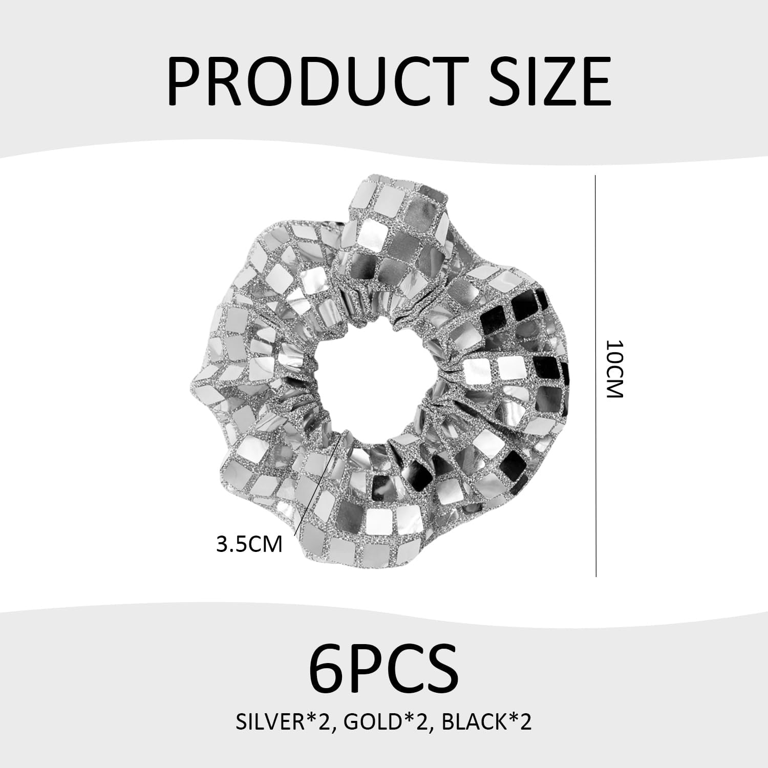 6 Pieces Sequin Hair Bobbles Glitter Hair Accessories for Women Ponytail Hair Bobbles Fashion Elastic Hair Bobbles Holiday Party Hairstyle Decoration