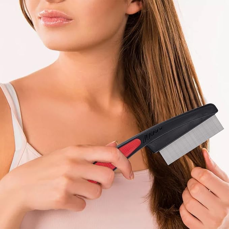 Dandruff Comb Hollow Tooth Dandruff Comb, 3Pcs Stainless Steel Fine Tooth Dandruff Remover Comb and Dandruff Relief Comb,Stainless Steel Scalp Sweep Detoxing Comb Fine Tooth Hairbrush Dandruff Comb image number 2