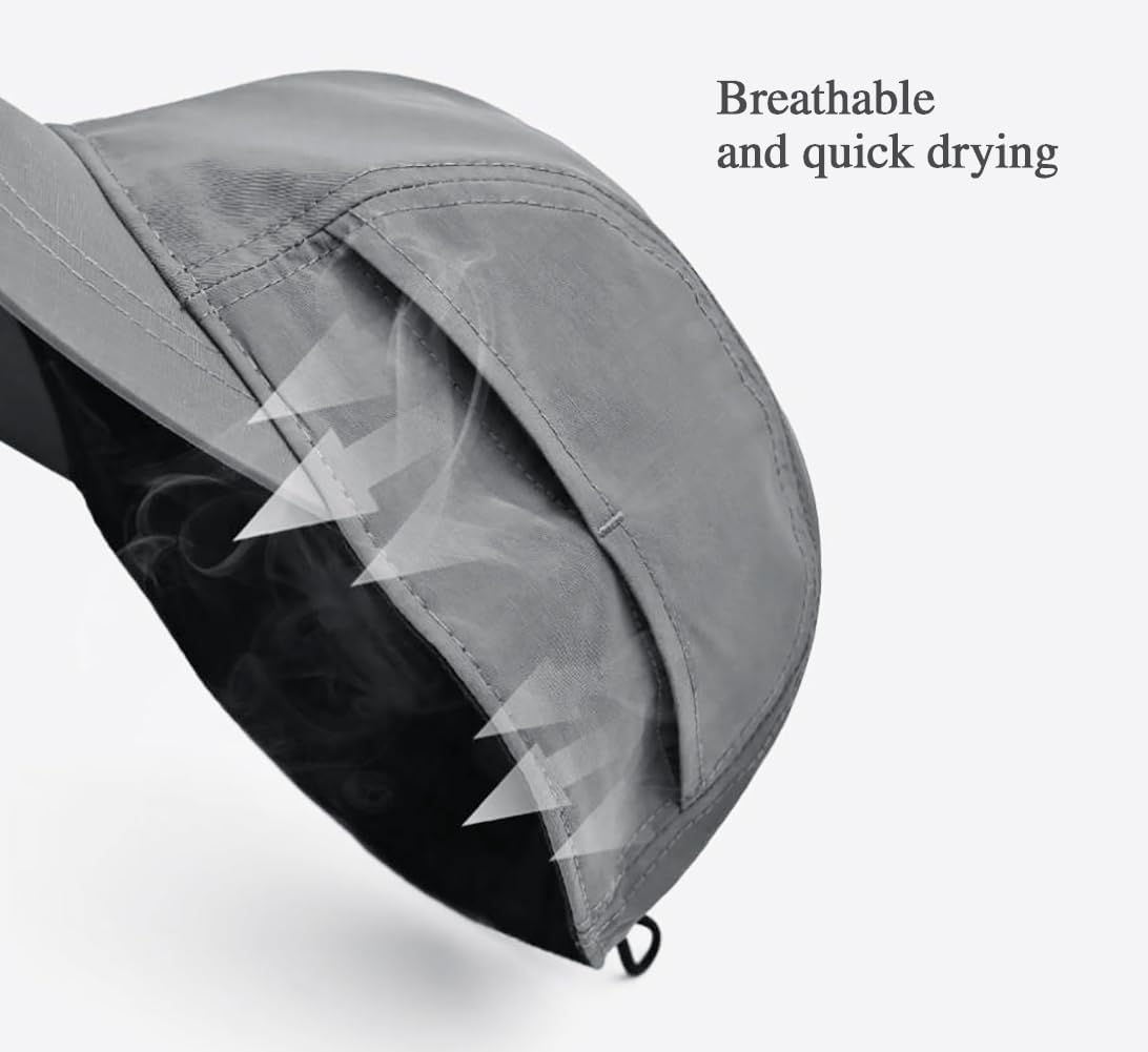 XYIYI Unisex Quick Dry Baseball Cap Adjustable Waterproof Sun Protection Sport Hats - Grey image number 4