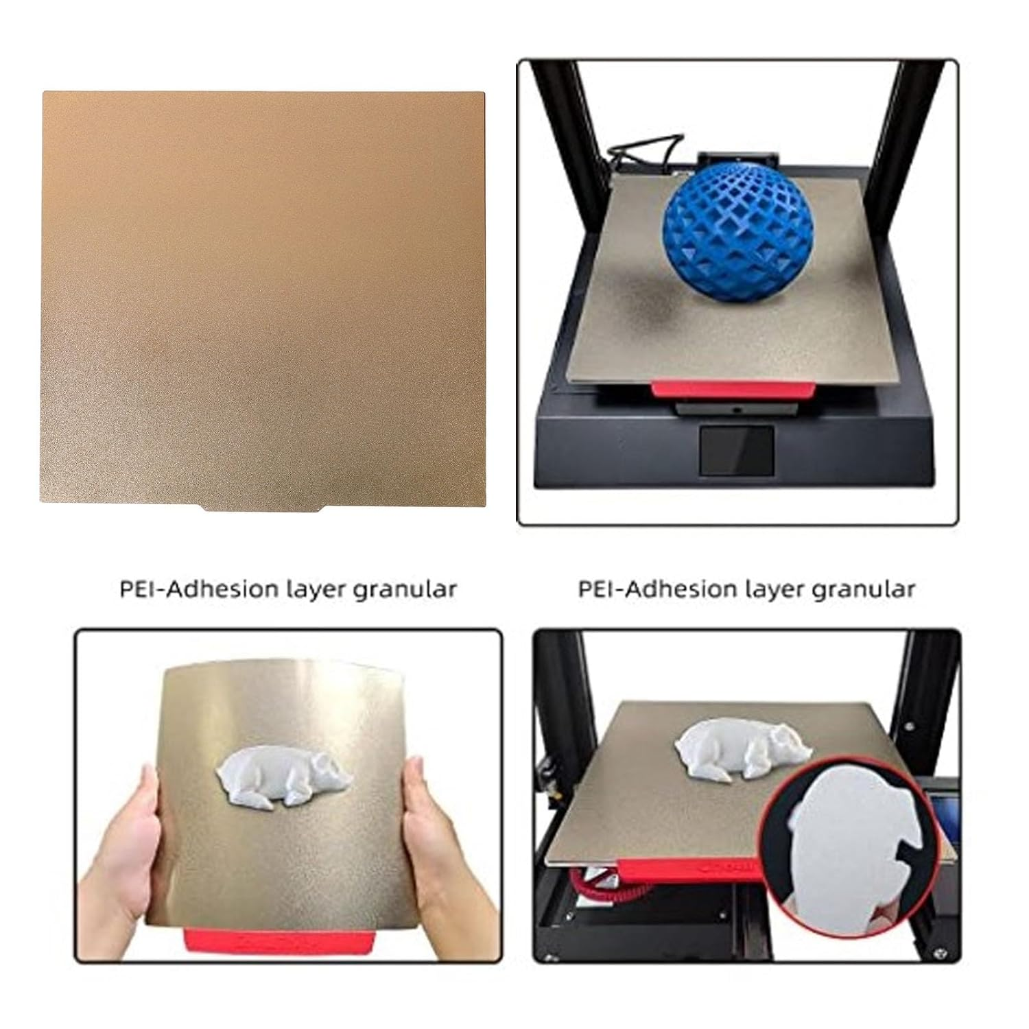 3D Printer Build Plate, 3D Printer Build Heated Bed 500X500Mm Dual Sided PEI Sheet Magnetic Build Plate, Flexible Print Bed Platform, 3D Printer Accessories image number 1