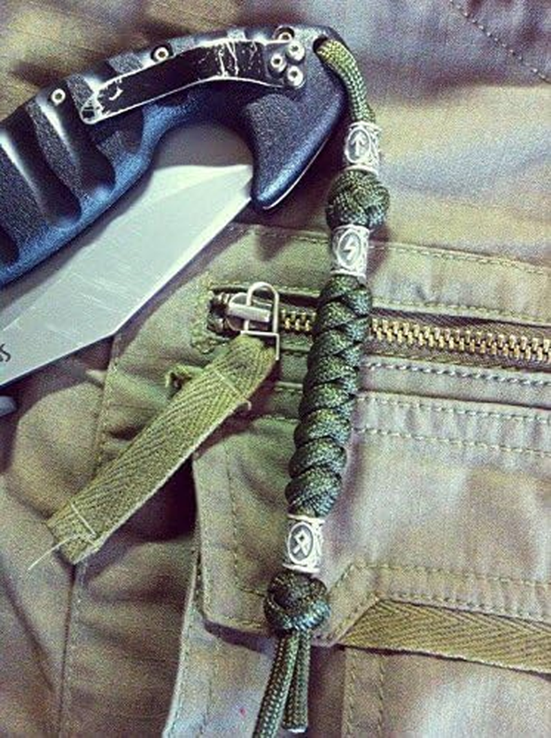 24Pcs Norse Vikings Runes Hair and Beard Beads for Bracelets, Pendant Necklace DIY - Antique Silver Viking Braiding Beads Kit with 2Pcs Pull Hair Pin image number 6