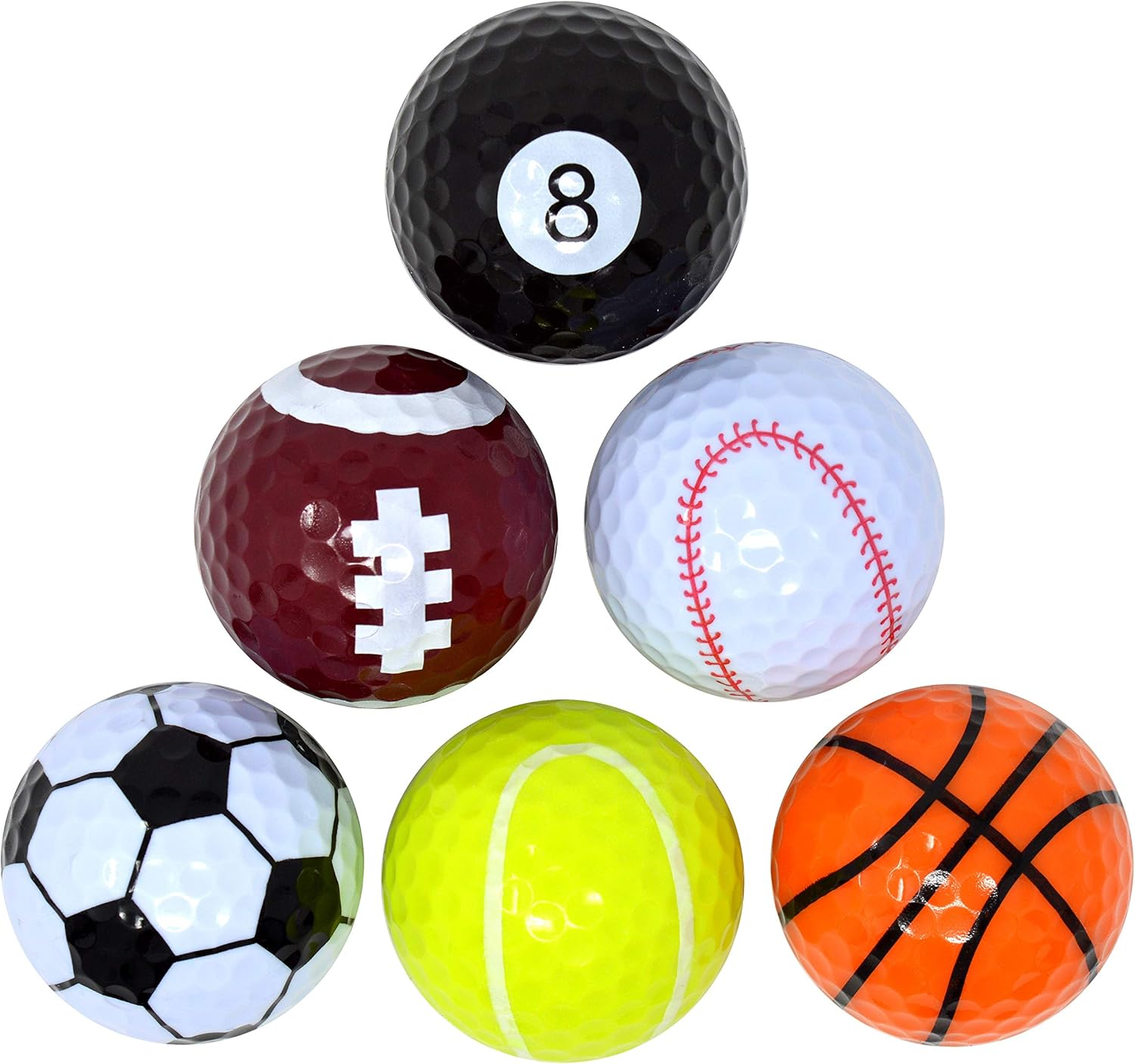 PGA Tour Fun Sport Golf Balls (Set of 6), Unisex, Multicolor image number 1
