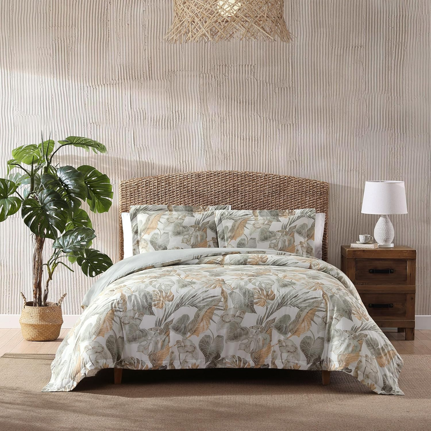 TOMMY BAHAMA Raw Coast Quilt Cover Set - Queen Green/Gold image number 5