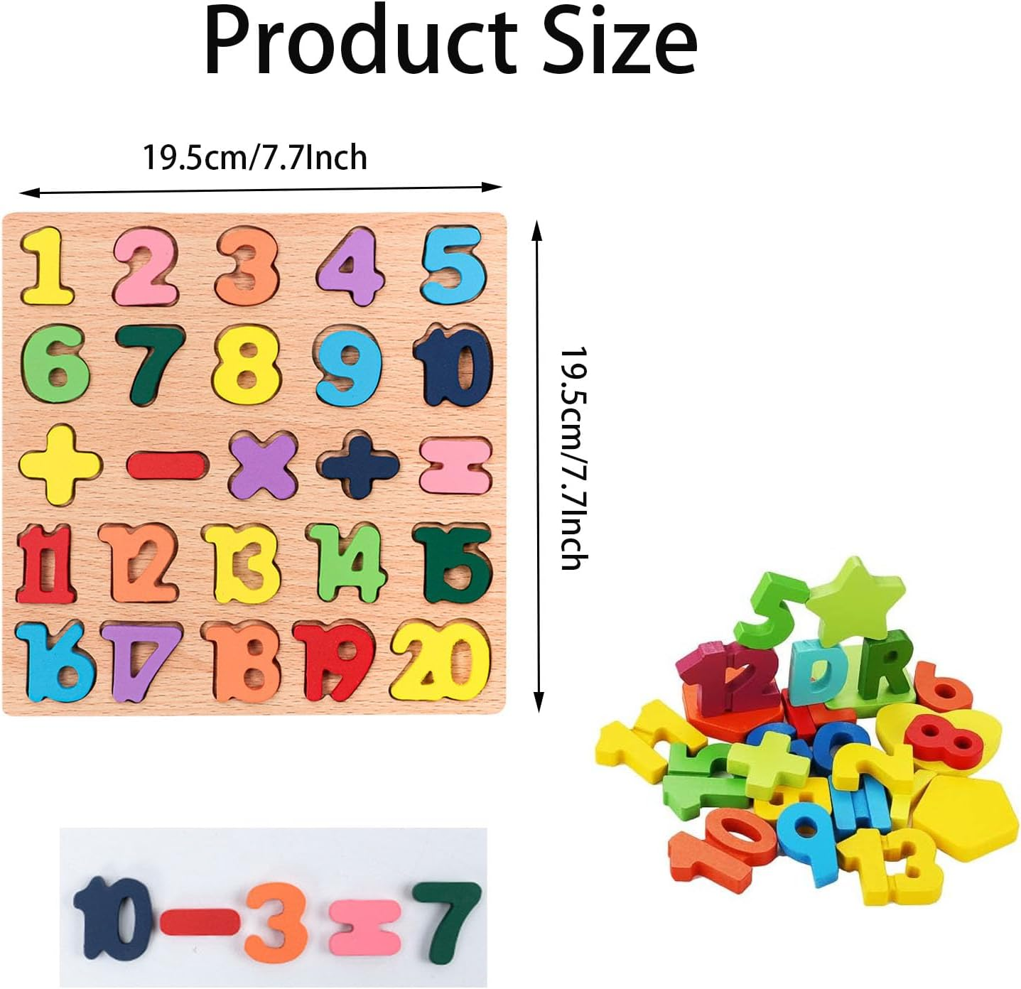 Montessori Wooden Puzzles for Kids, 3Pcs Wood Alphabets Numbers and Shapes Preschool Learning Educational Puzzle Board Toys Birthday Gifts for Boys Girls Ages 3 4 5 6 Year Old image number 3