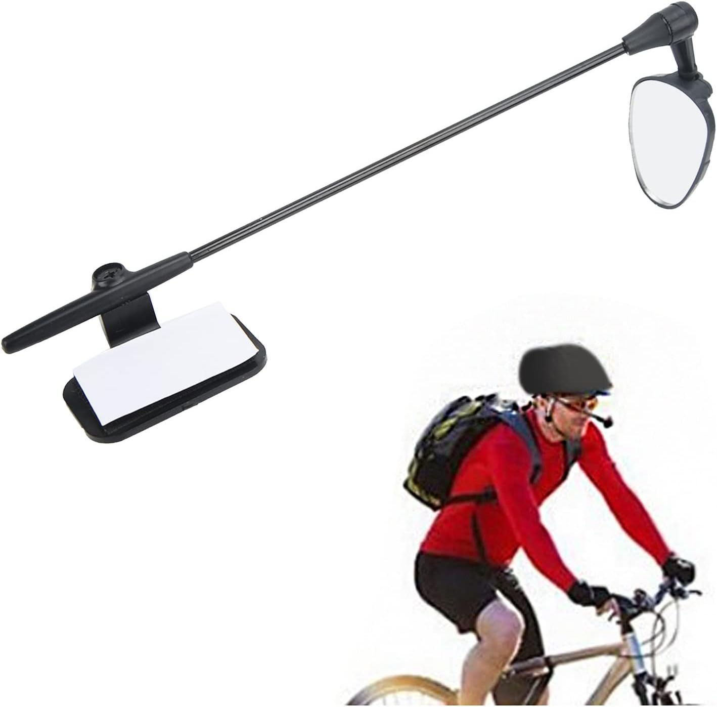 Safety Reflective 360 Degree Adjustment Bike Helmet Mirror Practical Nylon Buckles Cycling Helmet Rear View Mirror for M4000 Enthusiasts image number 5