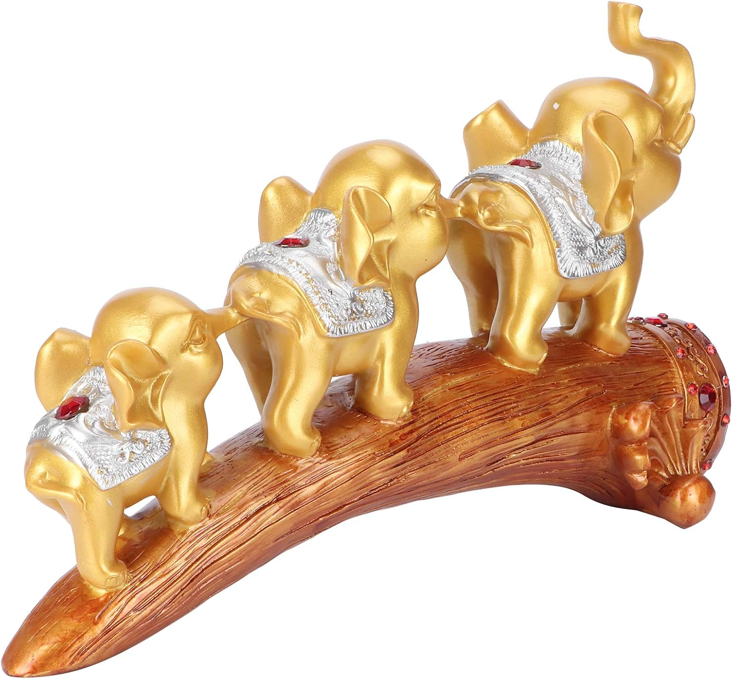 Elephant Ornament, Auspicious Three Elephant Statue Home Decor, Bringing Good Luck and Health Feng Shui Elephant Figurines for Living Room Wine Cabinet TV Cabinet Decoration image number 6
