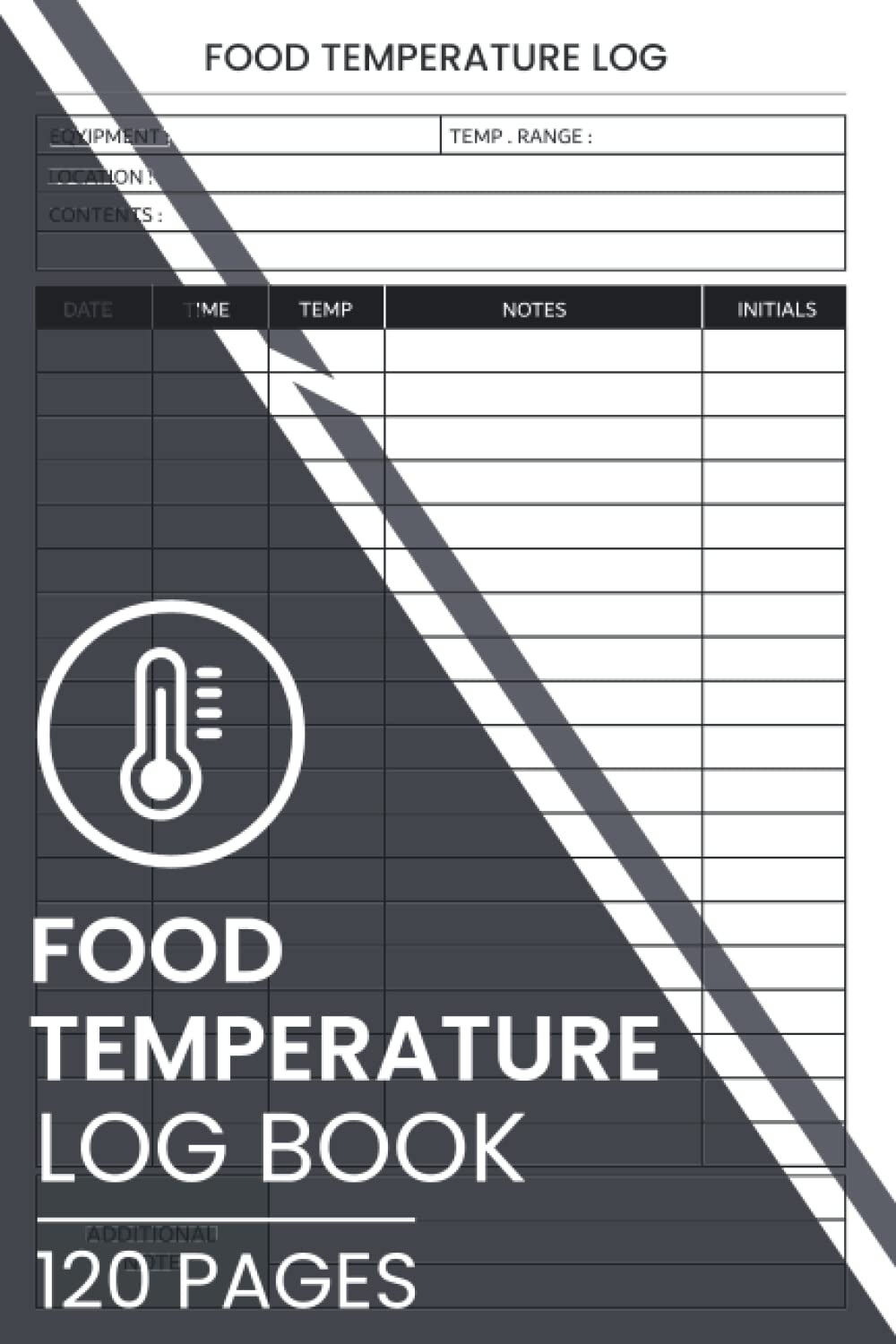 Food Temperature Log Book: Hot-Holding Food Temperature Log for Restaurants and Food Trucks