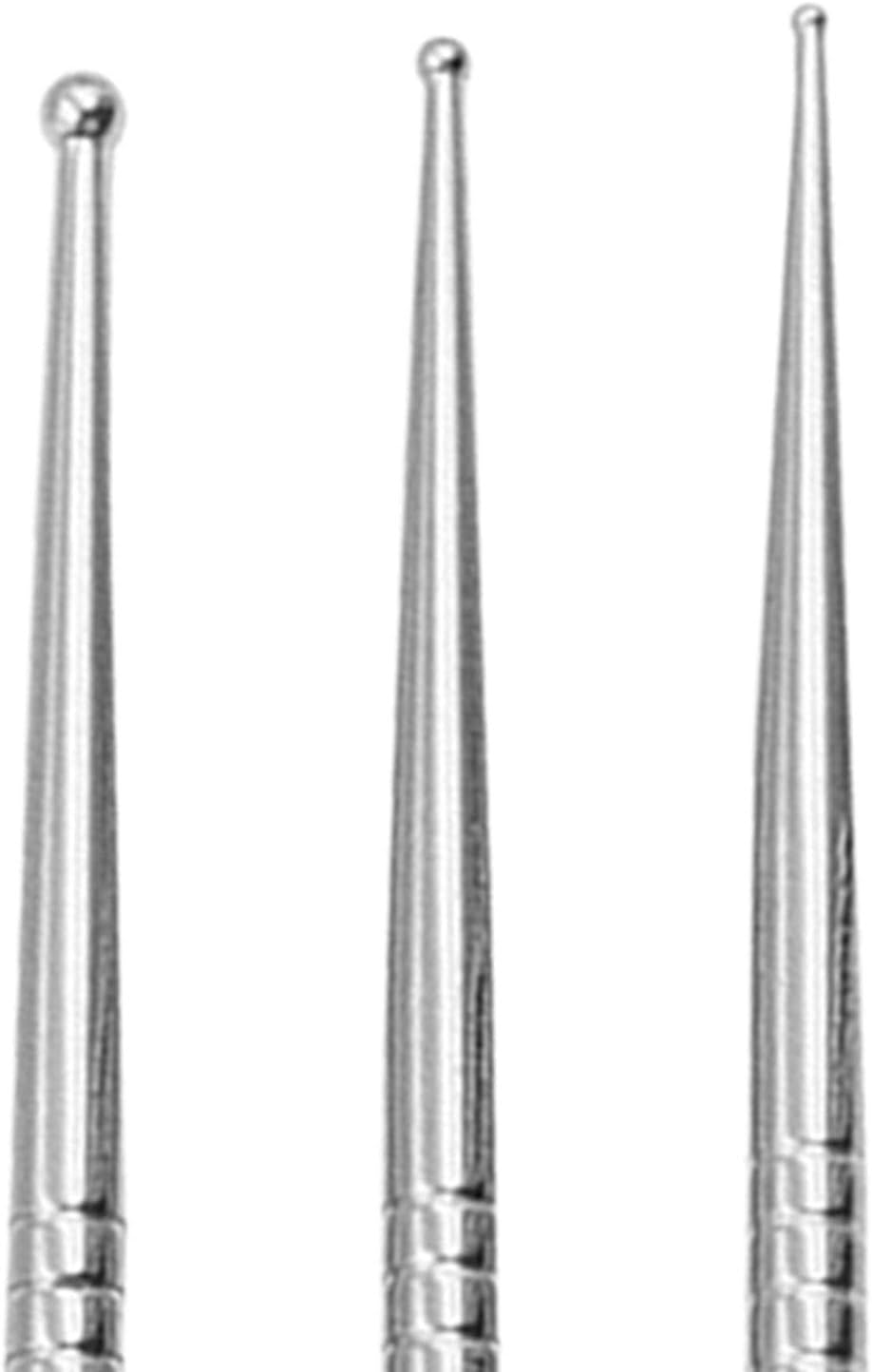 3Pcs Ball Dotting Tools Double Ended Metal Ball Nail Art Dotting Tool Embossing Pattern Cake Decoration Tools Clay Sculpting Sticks image number 1