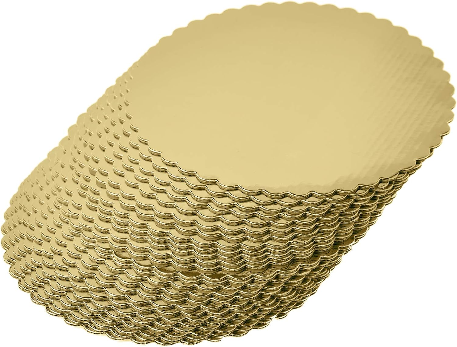 30-Pack Cake Board Rounds, Circle Cardboard Base Boards, 8, 10 and 12-Inch. Perfect for Cake Decorating, 10 of Each Size (Gold, 30) image number 4