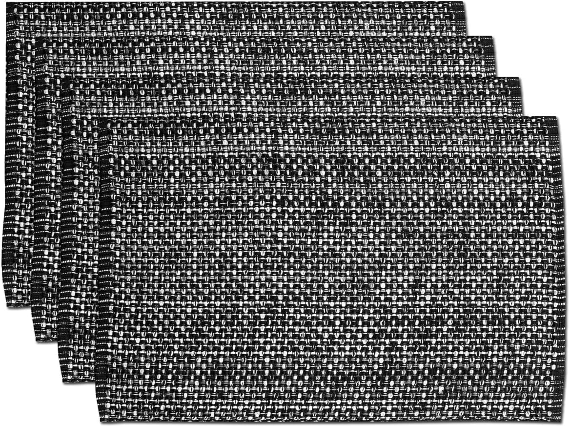 Sweet Home Collection 100% Cotton Placemats for Dining Room Rectangle Two Tone Woven Fabric 13" X 19" Soft Durable Table Mat Set, Set of 6, Turquoise