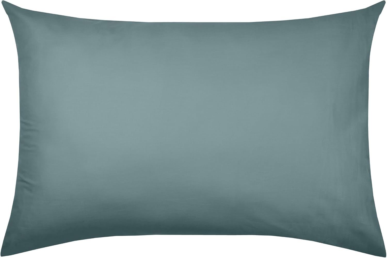 STOF - Pillowcase - Size 50 X 70 Cm - 100% Organic Cotton - Quality - Oeko-Tex Certified - Eucalyptus Colour - Horizon Model - Bed Linen for Home - Soft and Comfortable image number 2