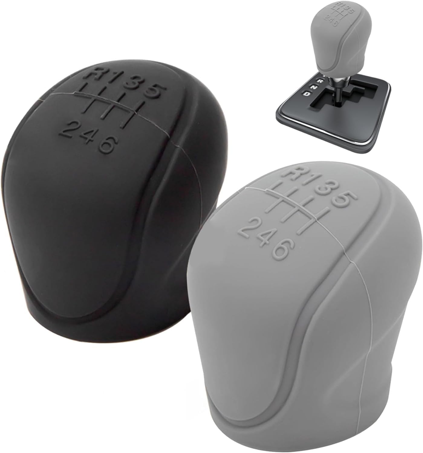 2 PCS Car Shift Cover, Environmentally Friendly Silicone Open Anti-Slip Automatic Knob Gear Lever Protective Cover, Universal Decorative Accessories, Suitable for Most Car Models image number 3