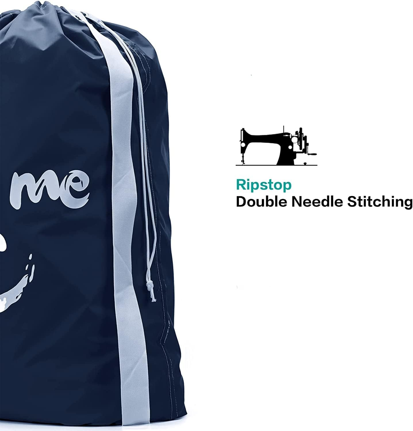 CJWLKJ 2 Pack XL Travel Laundry Bag with Strap, Dirty Clothes Organizer, Carry up to 4 Loads of Laundry, Easy Fit a Laundry Hamper or Basket, Sky Blue and Blue image number 5