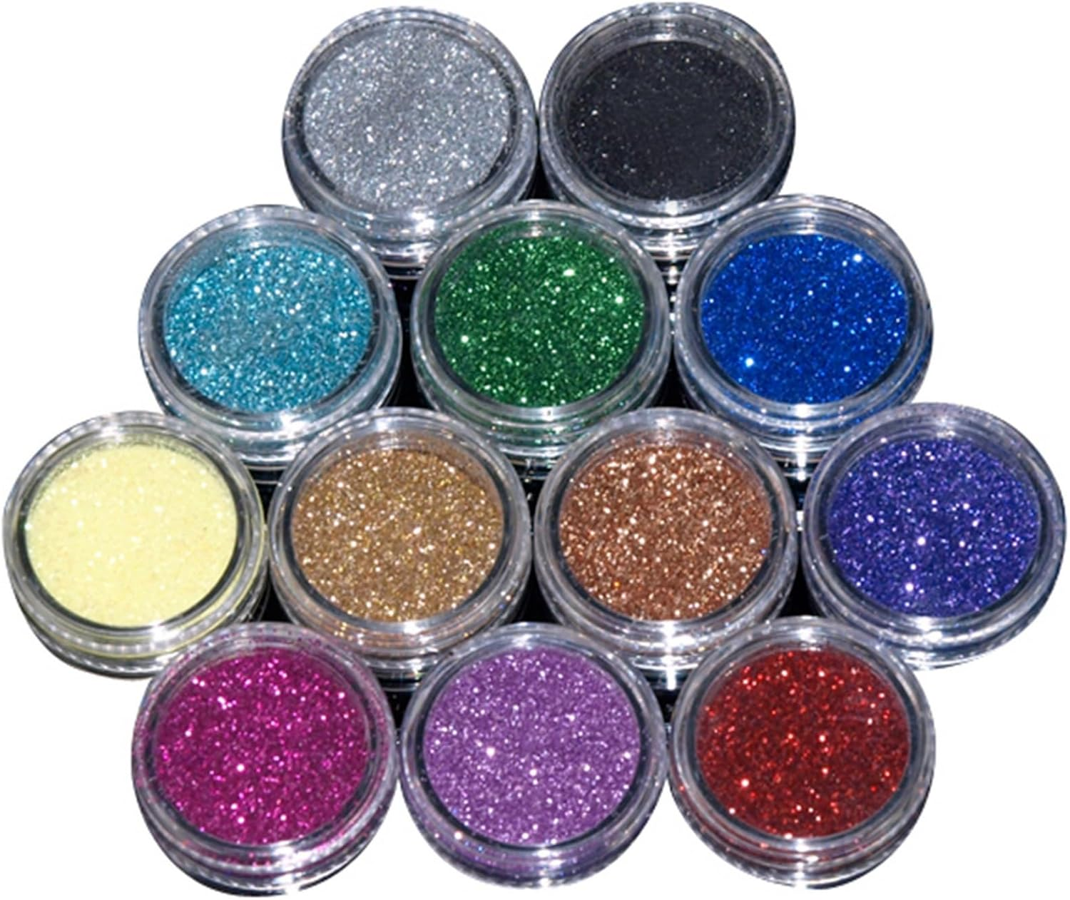 GYB 12 Pcs Mixed Color Nail Art Acrylic Glitter Powder DIY Decoration Uv Acrylic Gel Tips image number 1