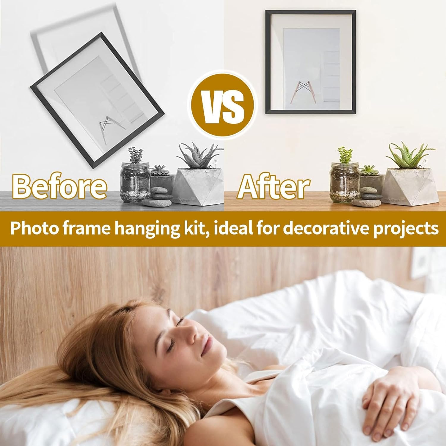 Picture Hanging Kit, Heavy Duty Frame Mirror Picture Hanging Hooks, 75Lb/40Lb/30Lb/20Lb/10Lb Picture Hangers with Wall Nails, Hanging Wire, Saw Tooth, D Ring, Screw Eyes and Level for Wall Mounting image number 3