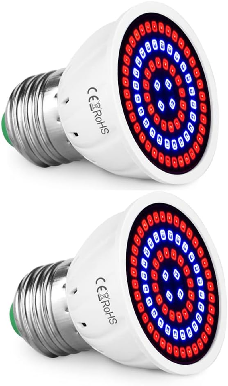 LED Grow Light Bulb Par16 Short Neck Bulb,Plant Light Bulbs E27 Base,5W Grow Bulb 50W Equivalent, Grow Light for Indoor Plants,2Pack image number 1