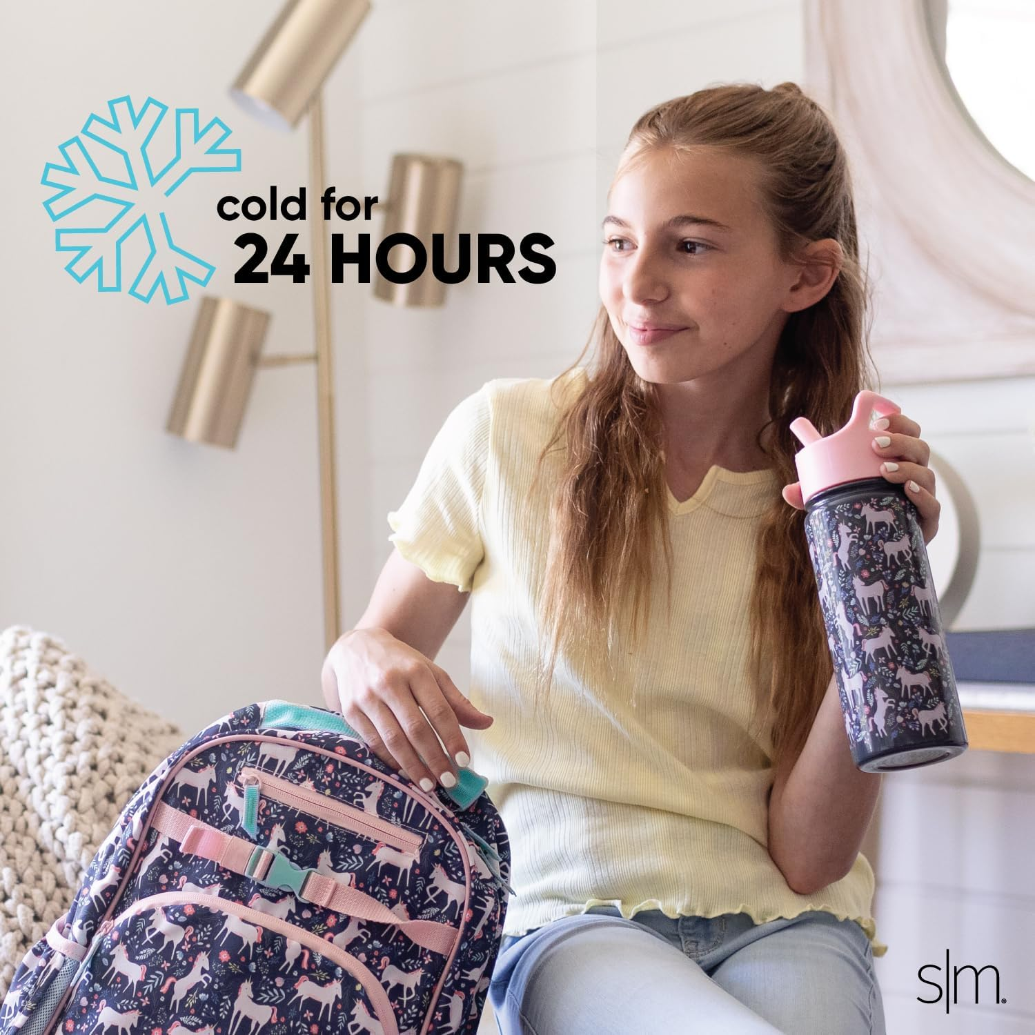 Simple Modern 18Oz Summit Kids Water Bottles with Straw Lid Sippy Cup - Dishwasher Safe Vacuum Insulated Tumbler Double Wall Travel Mug 18/8 Stainless Steel Flask - Pattern: Solar System image number 6