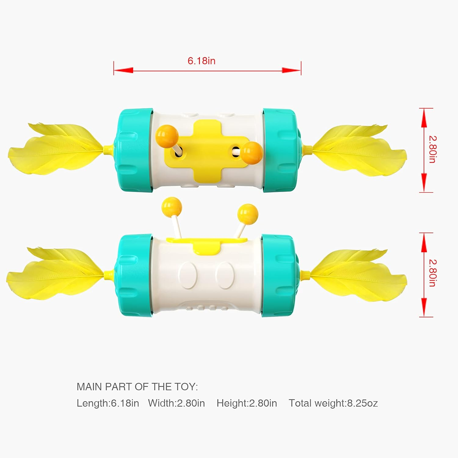 Interactive Cat Toys for Indoor Cats Automatic Cat Feather Toy Cat Swing Wand Chaser Training Toy for Cat Kitten /252 (Color : Turquoise) - Turquoise image number 5