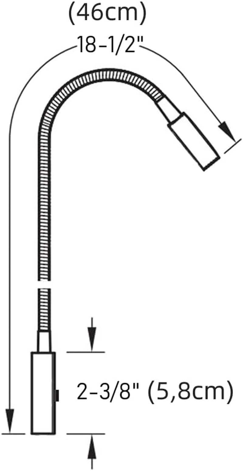 RV LED Reading Light Flexible Spot Inbuilt USB Charger&Red Night Light 12V Bedside Lamp for Motorhome Caravan Campervan Boat, Inbuilt Dimmer Switch DC12-24V Hard-Wired image number 2