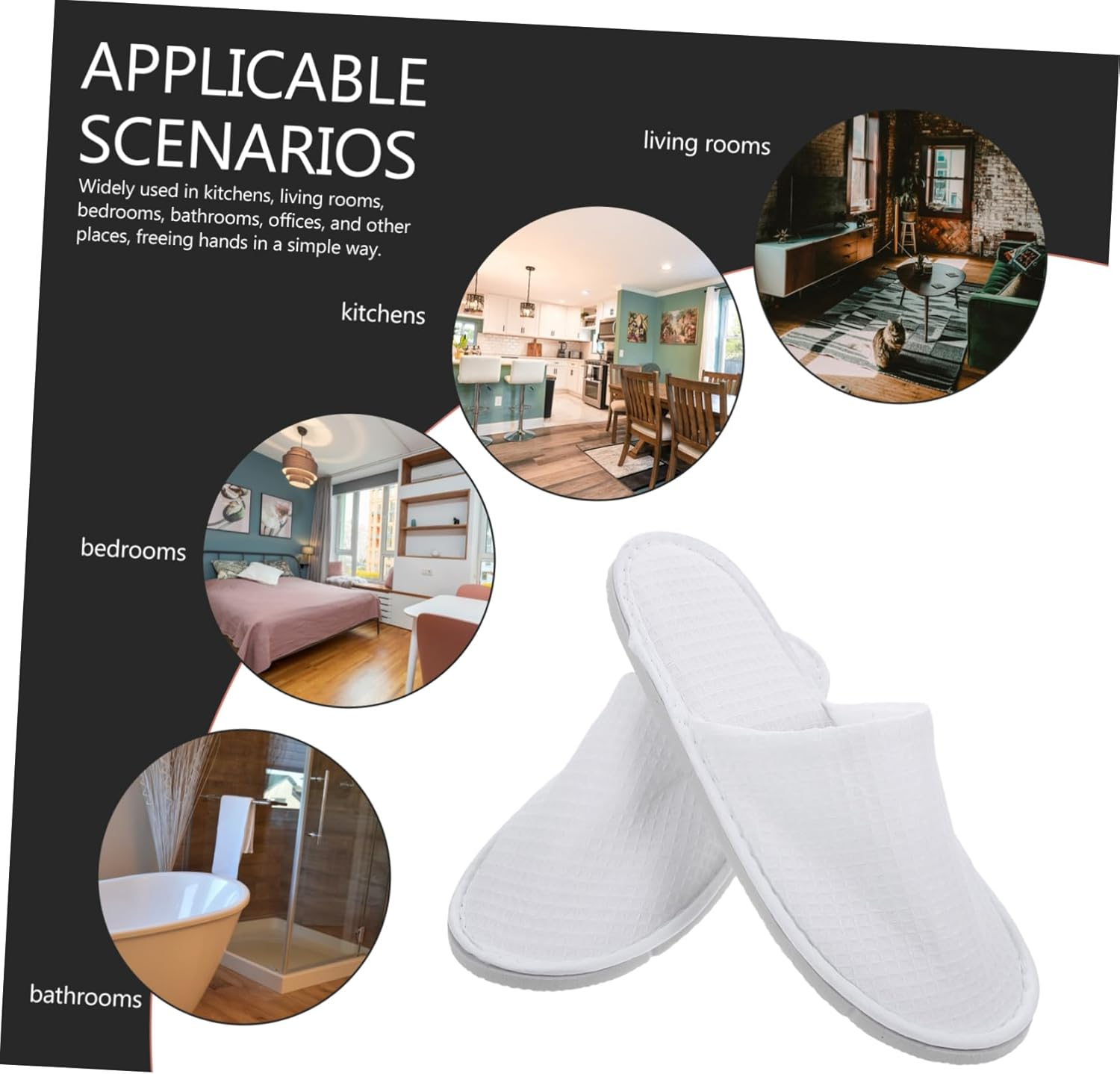 BATHVEVE 2Pairs Travel Home Slippers for Women Disposable Slippers Hotel Salon Comfortable