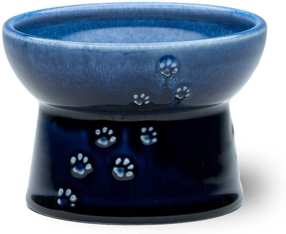 Neko-Ichi Food Bowl with Legs for Cats, Mino Ware, Made in Japan (Blue, Food) image number 4