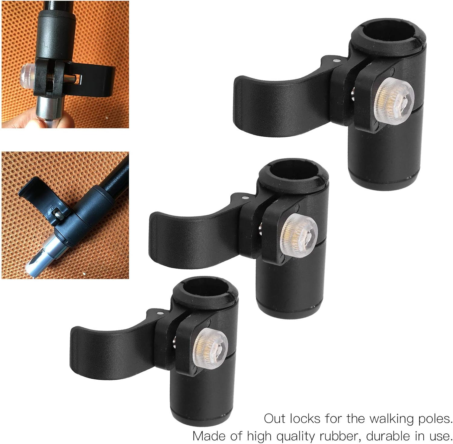 Trekking Pole Flip Lock, Quick Locking Tools 3Pcs 14 16 18Mm Walking Stick Lock Stick Lock Replacement for Mountaineering/Hiking/Walking image number 5