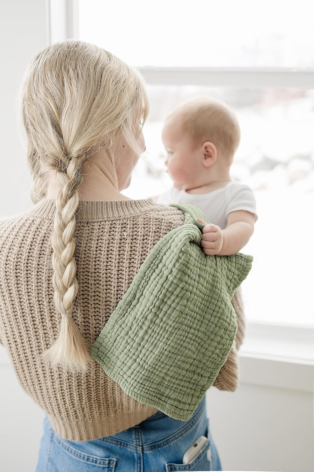 ZONEY Baby Burp Cloths Sets for Unisex Baby, 6 Pack 100% Cotton Washclothes for Newborn, Large 20''X10'' Extra Soft and Absorbent for Baby Girls and Boys image number 2