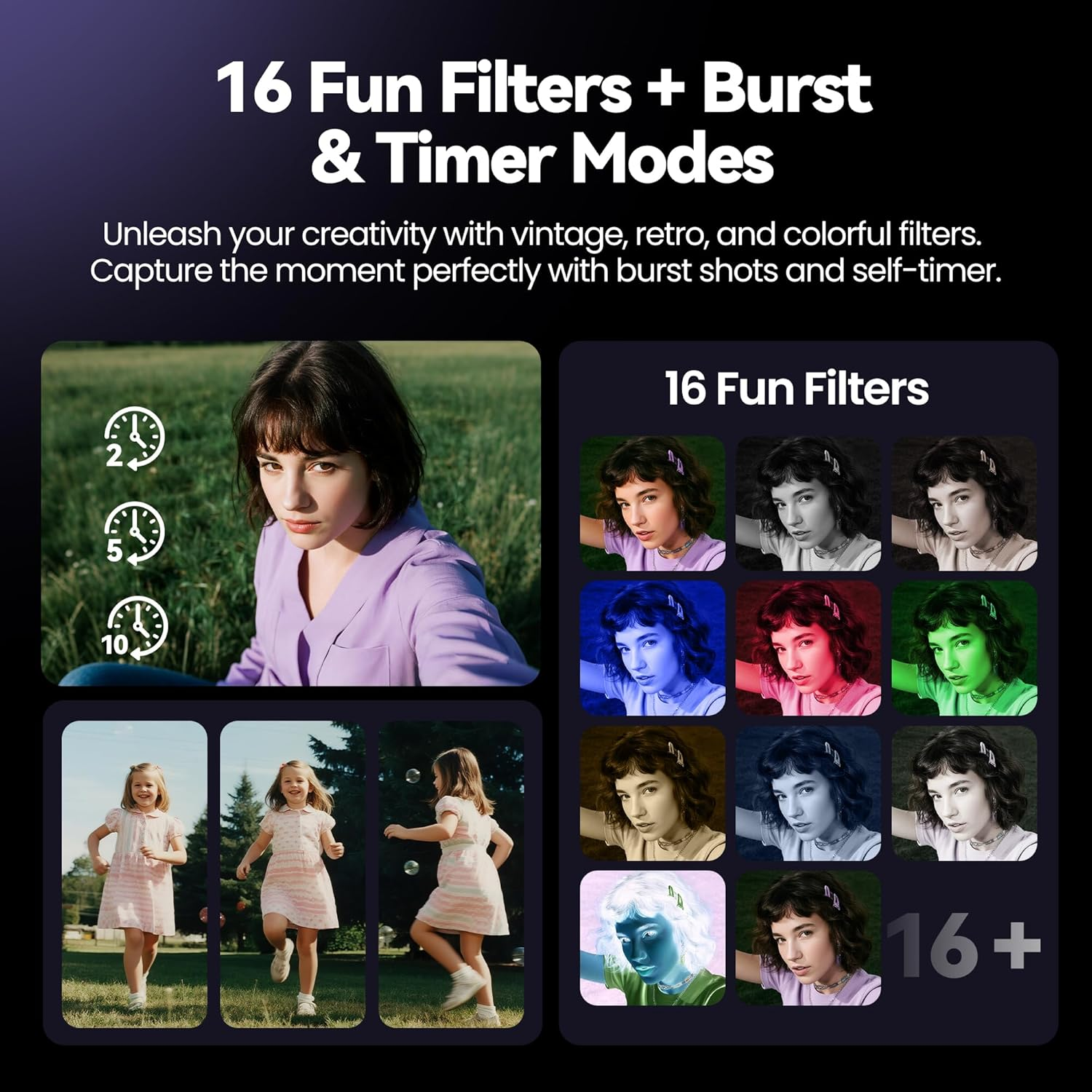 Digital Camera 4K for Photography Vlogging: 48MP Cameras for Video - 16X Zoom Photo Camera Gifts for Teens Ages 8-16 - 180&deg;Flip Screen Compact C&aacute;mara - Point and Shoot Digital Cameras for Youtube image number 5