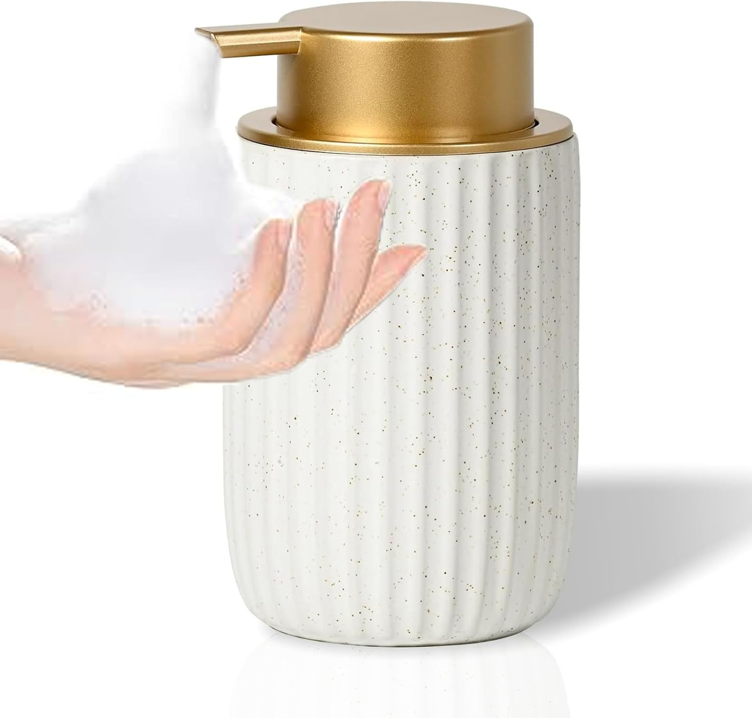Ceramic Foaming Soap Dispenser, 12 Oz Hand Soap Foam Dispenser, Refillable image number 1