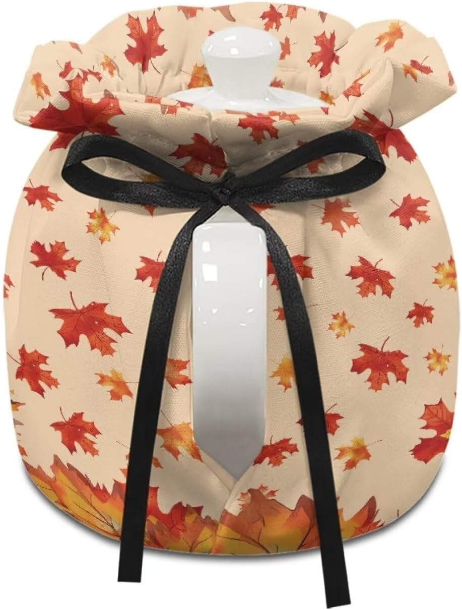 Xoenoiee Black Cat Pumpkin Pattern Tea Cozy Tea Pot Cover Insulation Tea Cosy Teapot Dust Cover Teapot Warmer for Home Kitchen Teapot Covers Thanksgiving Decor image number 5