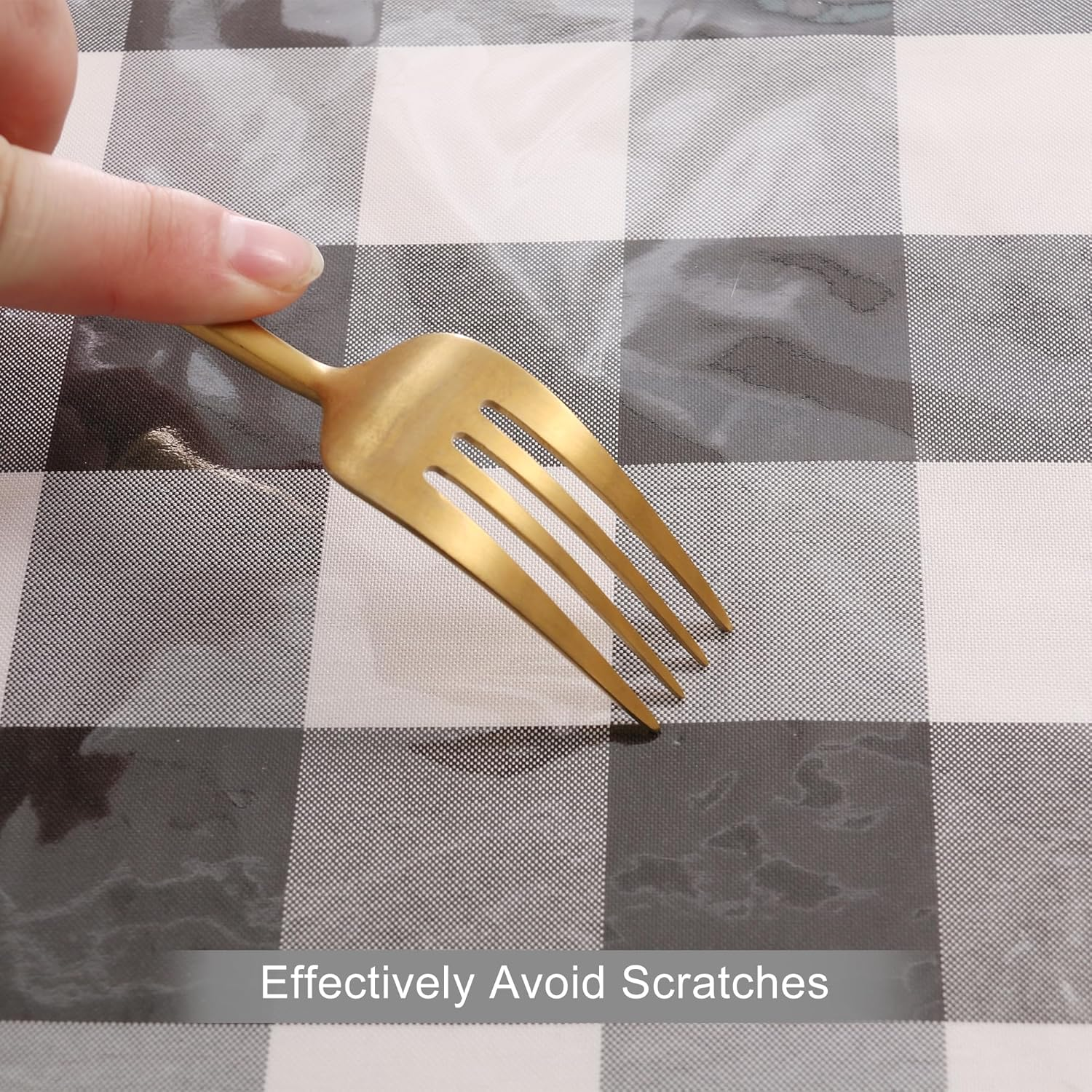 DWCN Clear Plastic Tablecloth 100% Waterproof Vinyl PVC Rectangle Table Cover Protector Oil Spill Proof Wipe Clean Table Cloth for Dining Table, Parties and Camping, 152 X 305Cm image number 5