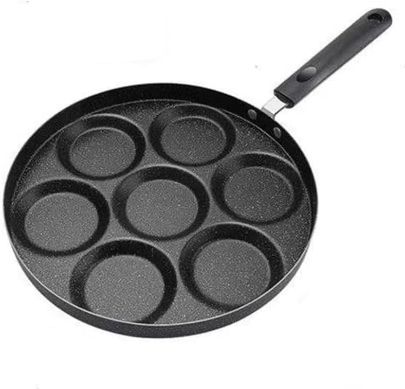 Aventara Pancake Pan 30Cm Non Stick, 7 Hole Induction Cooktop Compatible Griddle Pan for Mini Pancakes, Blini, Poffertjes, Fried Eggs, Family Breakfast & Kids Gift Idea image number 3