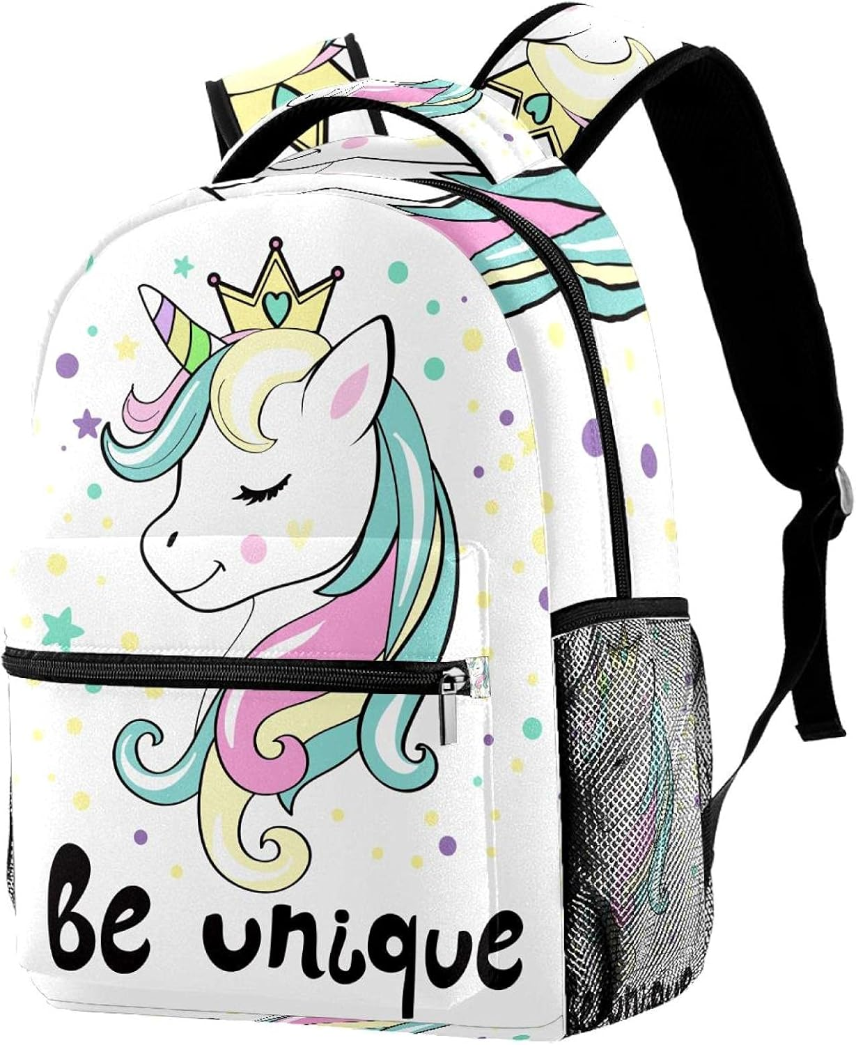 Unicorn Head Backpack Students Shoulder Bags Travel Bag College School Tote Backpacks image number 5
