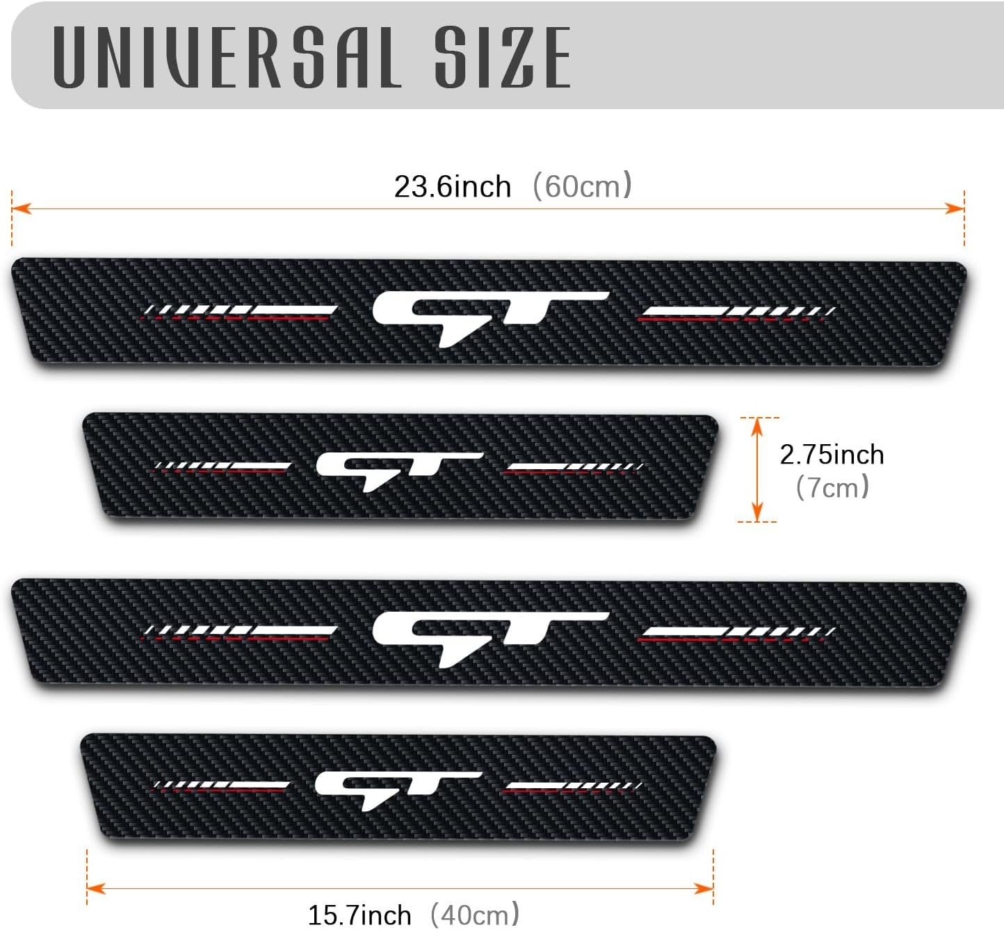 Annloysky 4Pcs Door Sill Plate Protectors for Kia K3 Forte Cerato 2021-2024 GT, Carbon Fiber Leather Stickers, Car Accessories for KIA Forte GT Owners