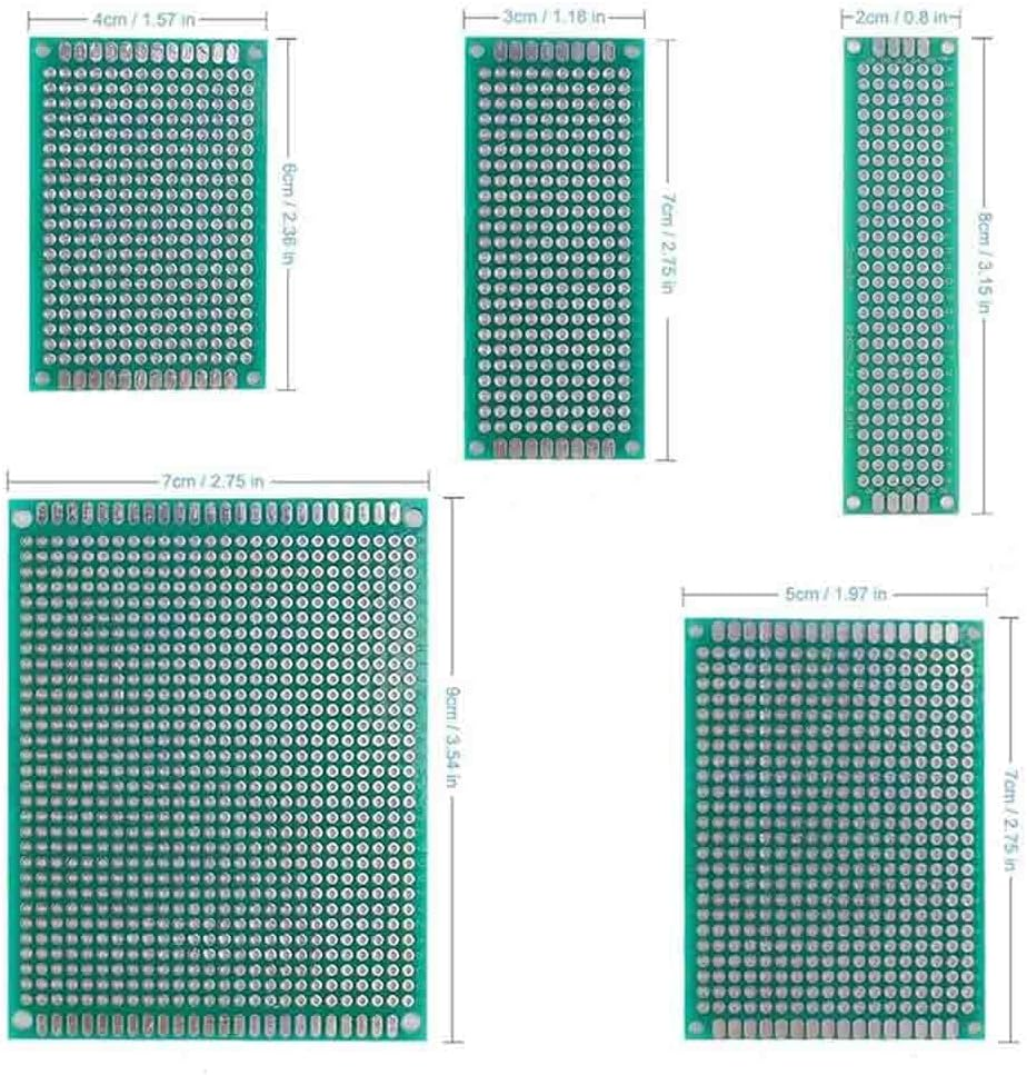 35Pcs 5 Sizes Each 7Pcs PCB Prototype Printed Circuit Board Double Sided Board DIY image number 5