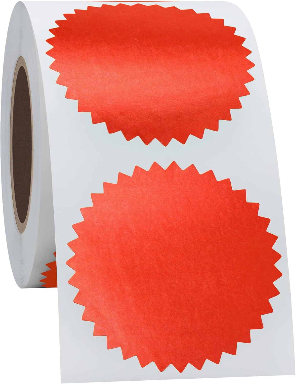 Hybsk 300Pcs Bright Red Vintage Embosser Stamp Sealing Blank Certificate Self-Adhesive Stickers 2 Inch Embossing Stickers for Envelopes, Package, School, Business (Bright Red) image number 2