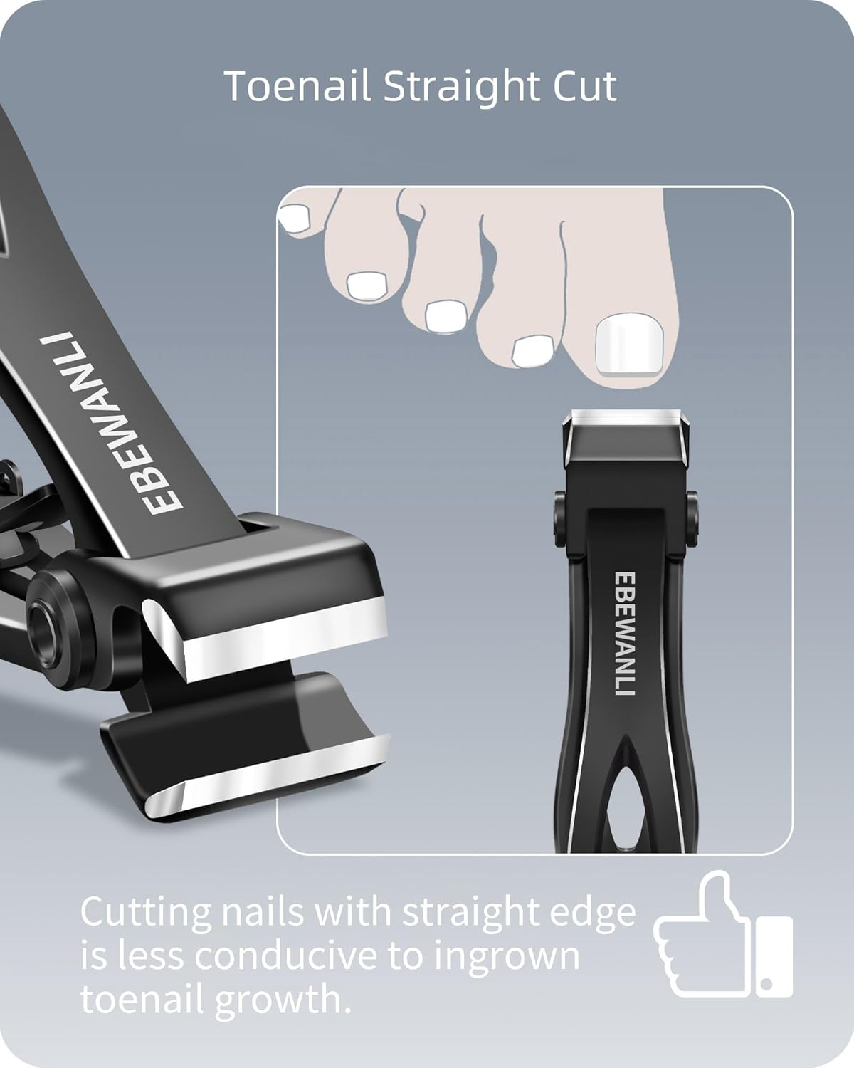 EBEWANLI Straight Nail Clipper, 17Mm Wide Jaw Opening Toe Nail Clippers, Extra Large Toenail Clippers for Thick Toenails, Heavy Duty Toenail Clippers for Seniors, Men, Women image number 6